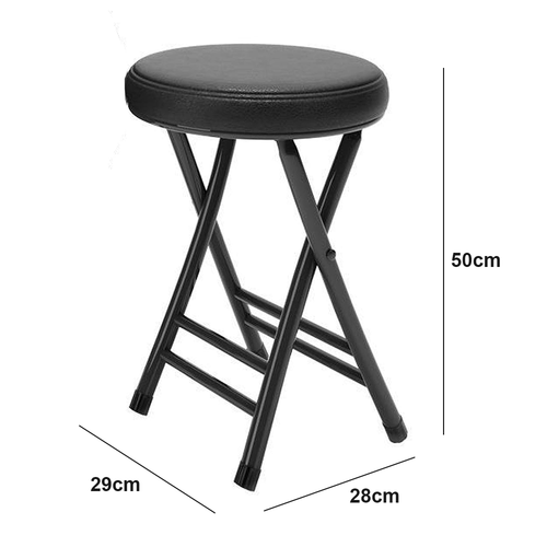 Folding Stool Soft Padded Cushioned Seat Folding Freestanding Metal Frame Home - Picture 5 of 21