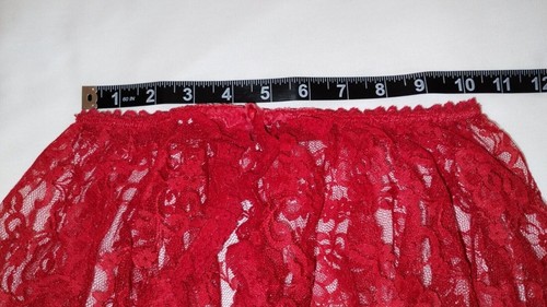 Lingerie Red Lace Skirt ๐ 20" flat; Stretches to 30" - Picture 3 of 4