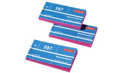 herlitz Nummernblock Nummern 1-1000 Abrisse Garderobennummer Tombola Verlosung