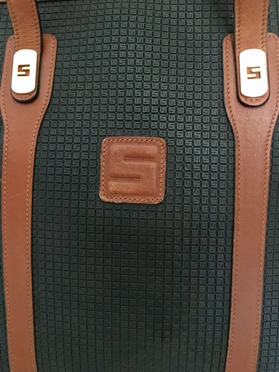 STEPAN SERAPIAN Vintage Tote Bag Black Logo Texture Made in Italy