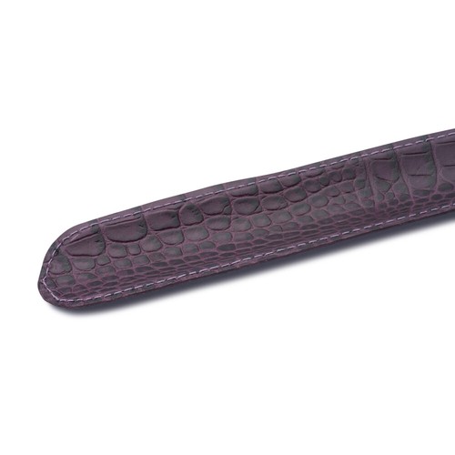 Calzador Largo Piel Violeta Estampado de Cocodrilo - Pala de Acero - cm 43 - Imagen 2 de 5