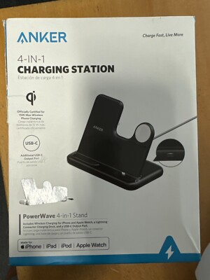 Anker PowerWave 4 in 1 Charging Station Wireless Charger for iPhone Watch airpod