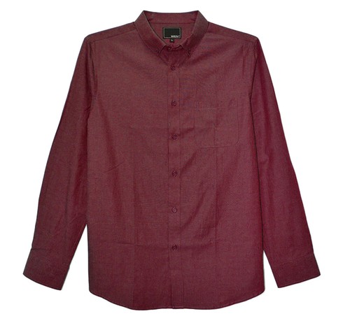 Mens Long Sleeve Chambray Shirt with Pocket Solid Button Up Shirt Men's - Picture 9 of 16