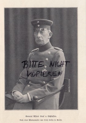 1903 picture document portrait General Alfred Graf v. Schlieffen.