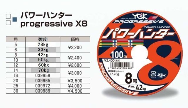 8 YGK Power Hunter Progressive X8 100m (18 Linking) #12 8 YGK Power Hunter Progressive X8 100m (18 Linking) #12