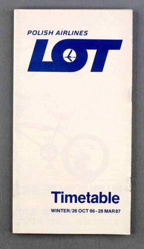 LOT POLISH AIRLINES AIRLINE TIMETABLE WINTER 1986/1987 FLUGPLAN SCHEDULE POLAND