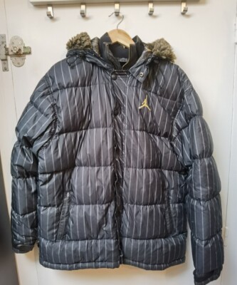 Jordan Nike Daunenmantel Gr. XL mit Kapuze Vintage Jacke Sammler Selten