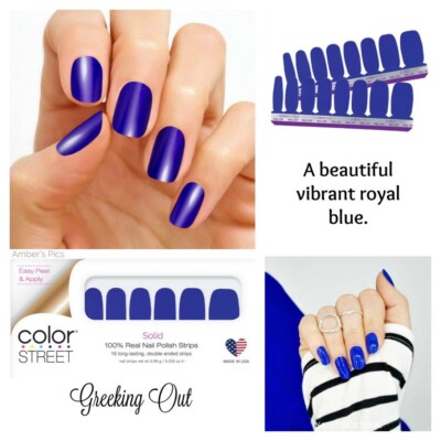 Color Street Nail Polish Strips - GREEKING OUT (FMC212) Royal Blue. | eBay