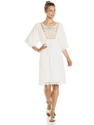 Ella Moon XS Women's Everlie Kimono Sleeve Embroidered Bib Lace Trim Midi Dress | eBay Ella Moon XS Women's Everlie Kimono Sleeve Embroidered Bib Lace Trim Midi Dress | eBay