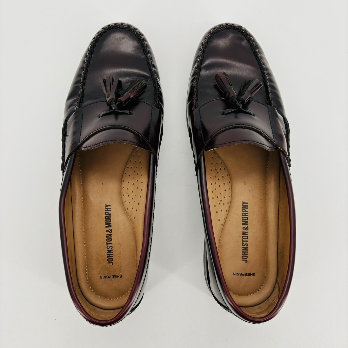 Mens 11 M Johnston Murphy Hayes Loafer Sheepskin Tassel 