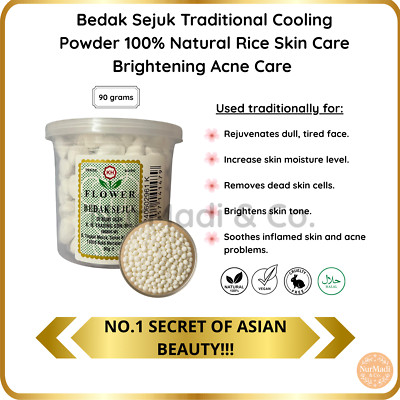 Bedak Sejuk Traditional Cooling Powder 100% Natural Rice Skin Care Brightening A