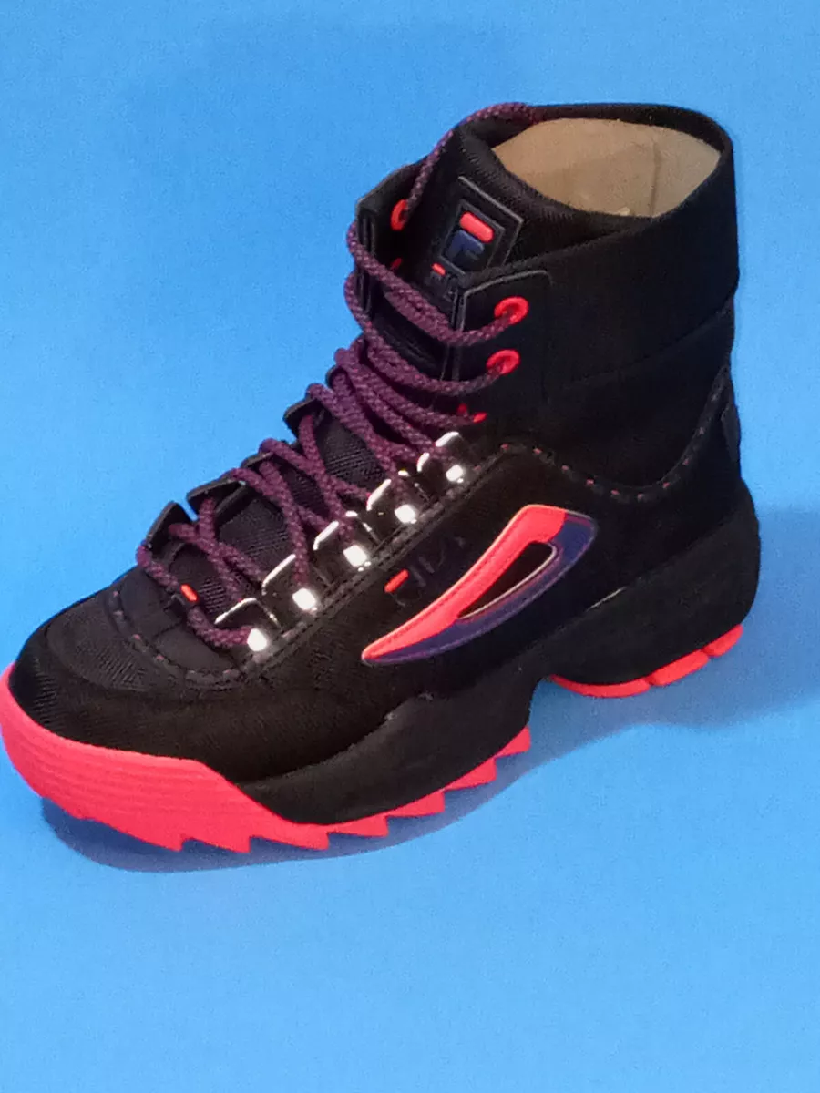 NEW Womens Disruptor Ballistic Black Pink Sneaker Tall Reflective eBay