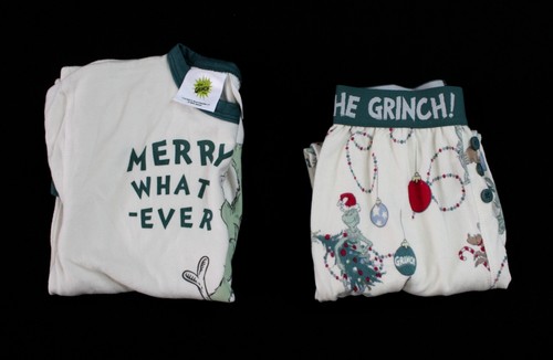 Cotton On Kids Boys Freddy Long Sleeve Grinch Pyjama Set BE5 Dark Vanilla Size 6