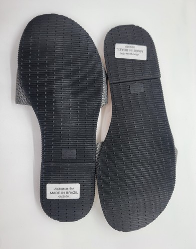 Havaianas Women 9/10 Pink & Black St. Tropez Shine Flip-Flops Brazil Made 39/40 - Picture 13 of 14