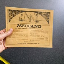 MECCANO 1932   manuel de la boite X2 original et ancien