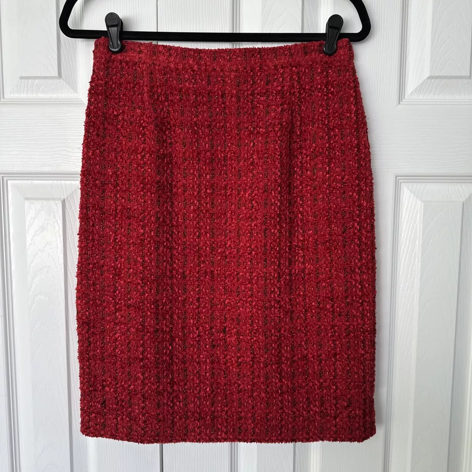 Falda lápiz Escada para mujer talla 40 (talla 10 EE. UU.) mezcla de lana roja