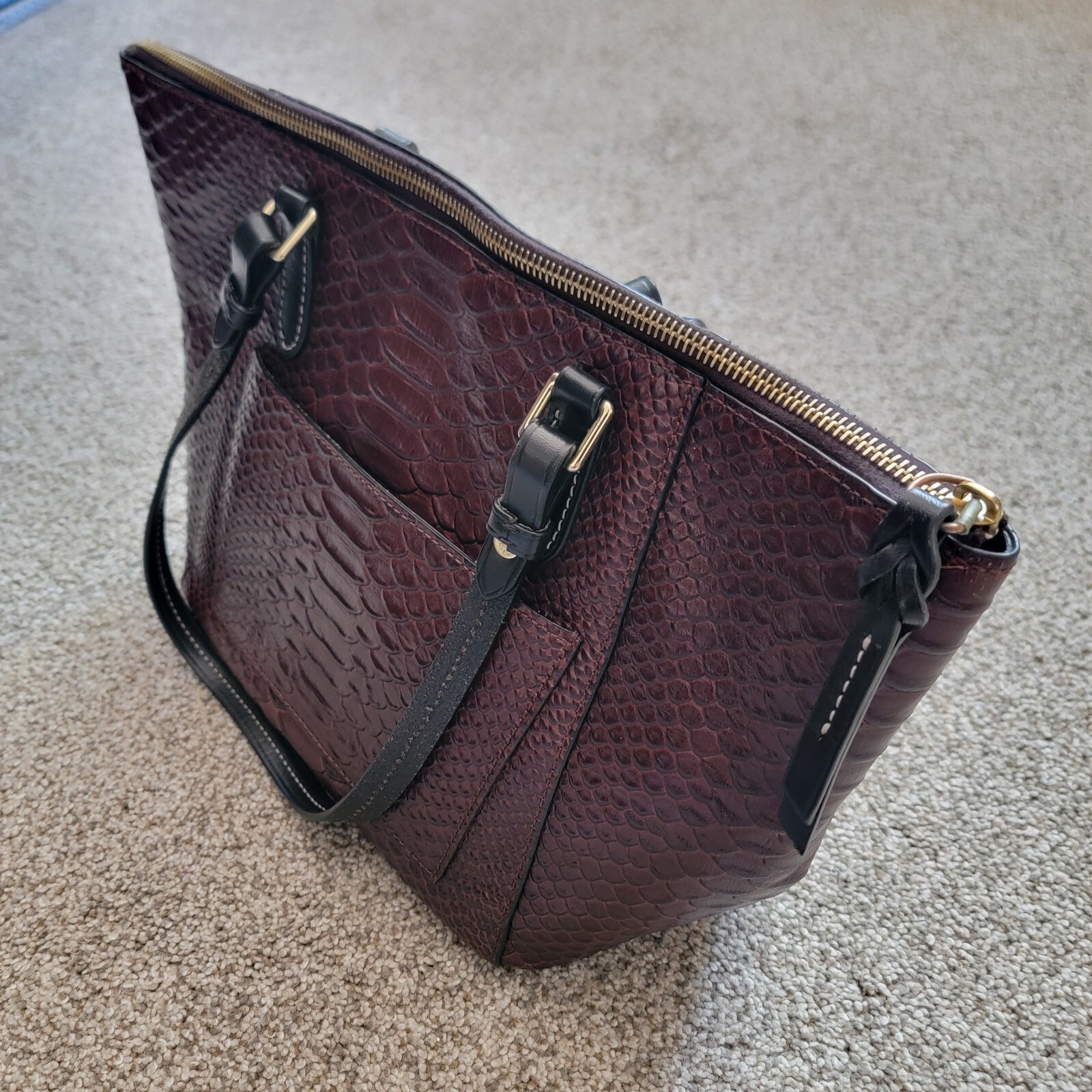 Dooney & Bourke Dark Brown Python Snakeskin Embos… - image 23