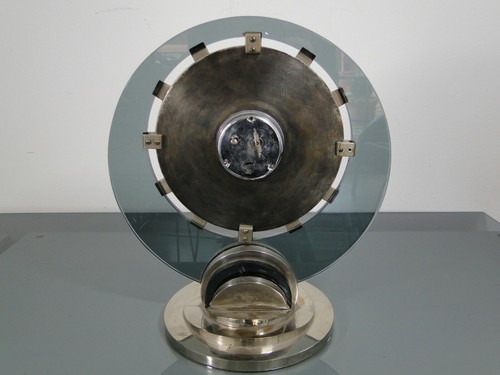 Tischuhr Art Deco Glas Metall um 1925 außergewöhnliches Design Höhe ca. 30 cm - Bild 4 von 10