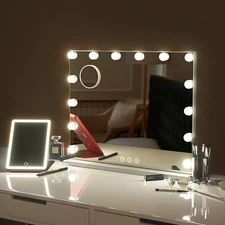 GTU Furniture 2 in 1 LED Makeup Hollywood Table/Wall Vanity Mirror with Lights