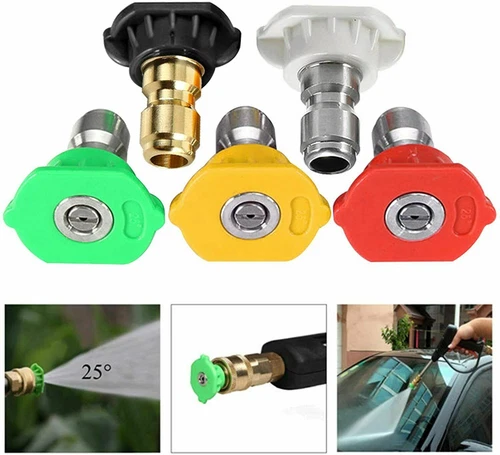 5pcs 1/4" Pressure Washer Spray Tips Nozzles High Power Kit Quick Connect Set - Picture 2 of 17