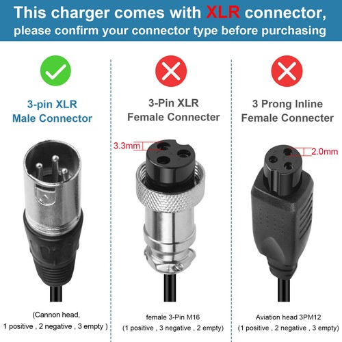24V 2A-5A XLR Battery Charger for Mobility Pride Scooter Electric Wheelchair - Picture 3 of 9