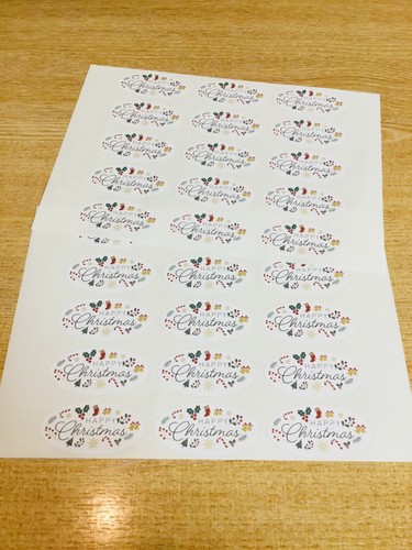 Pegatinas de Navidad Feliz Feliz etiquetas para tarjetas sobres artesanía festiva X512520 - Imagen 2 de 2