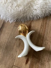 Vintage Candlestick Holder 22k Gold Plated Candle Stick Holder Vanguard Studios