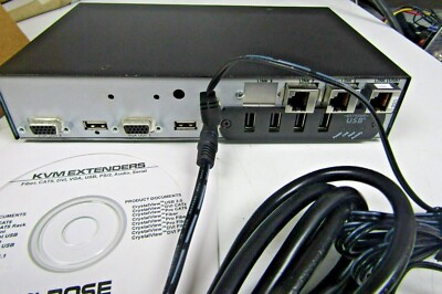  NEW ROSE CRYSTALVIEW KVM EXTENDER CRV-RDVH4U2TP-100M REV B WITH PLUGS & DISK