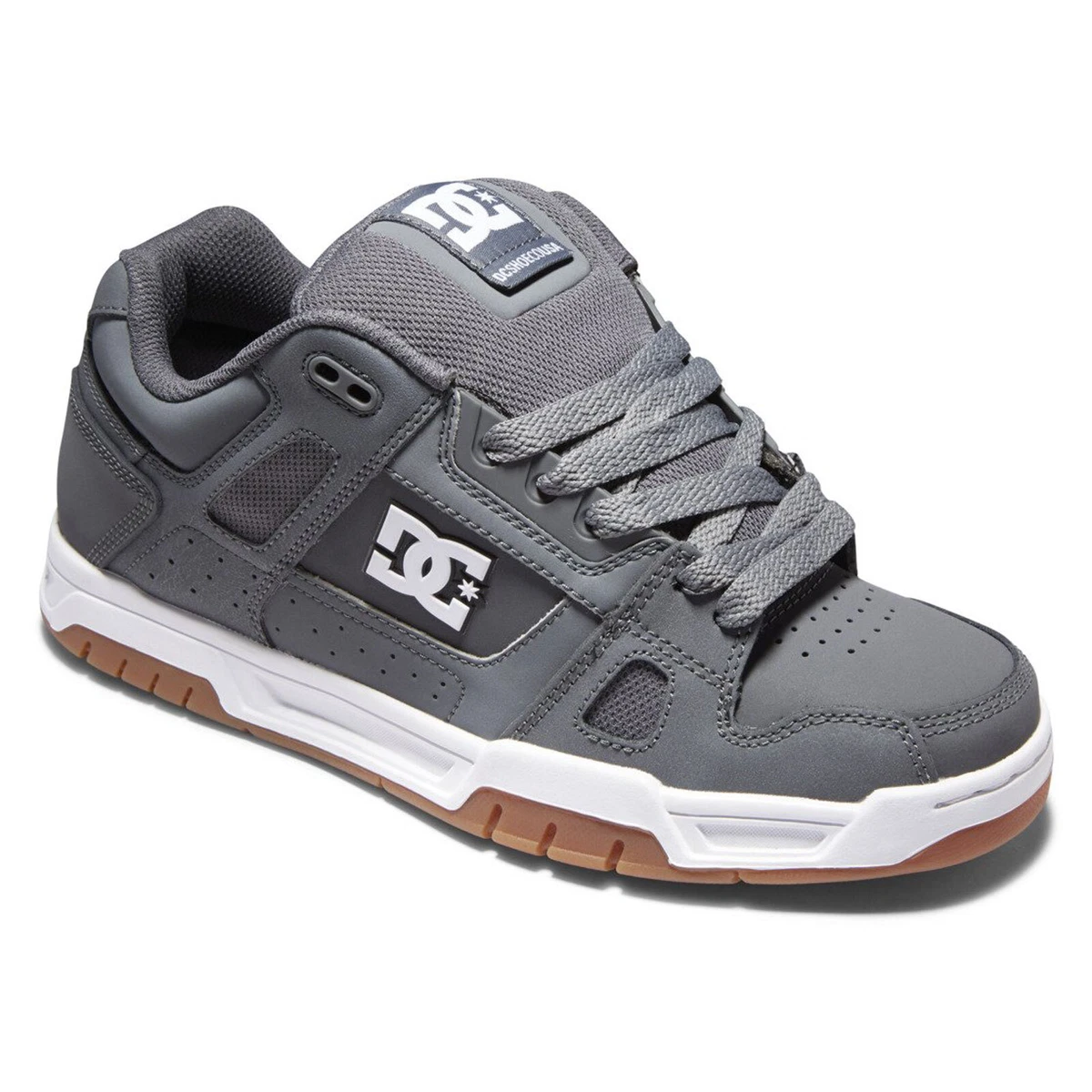 DC Shoes Men's Stag Low Top Sneaker Shoes Gray/Gum (2gg) Footwear  Skateboardi