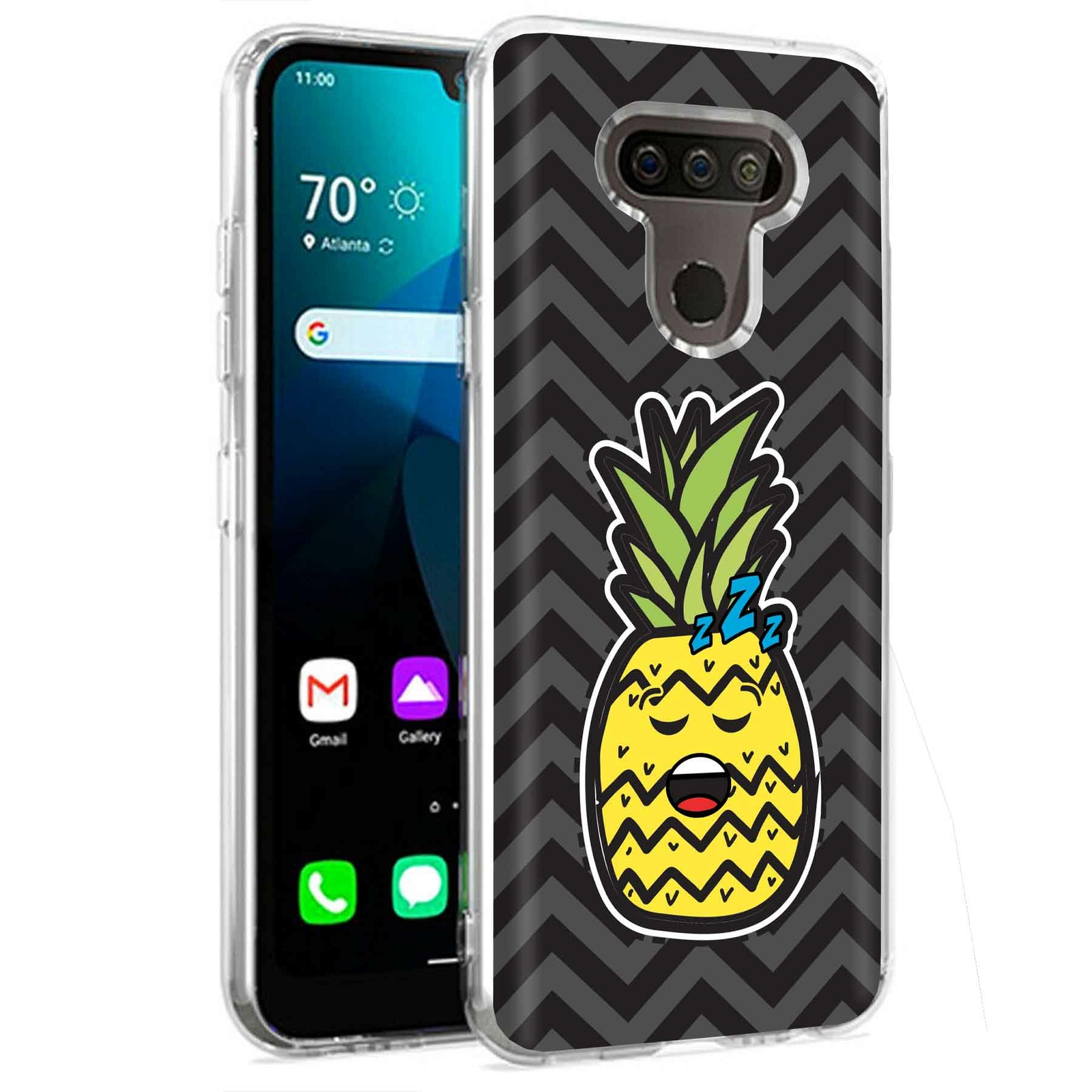 Phone Case for LG Harmony 4,Xpression Plus 3,K40S, PineApple Sleepy Print