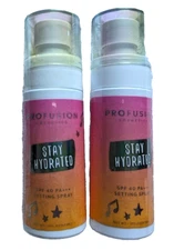 Profusion Stay Hydrated SPF 40 PA+++ Setting Spray 2 fl oz Lot of 2