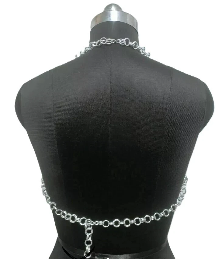 Chain mail Medieval Butted Bikini Aluminum Silver Hot Sexy Costume - Image 2 of 4