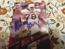 1995 Superior PIX Blake Brockermeyer Autographed Football Card Texas Broncos