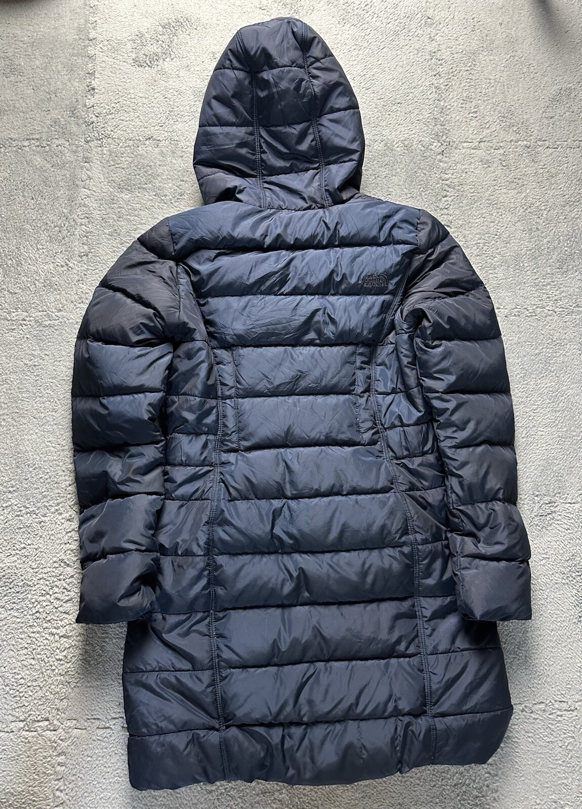 Navy Long The North Face Ladies Puffer size Small image 4