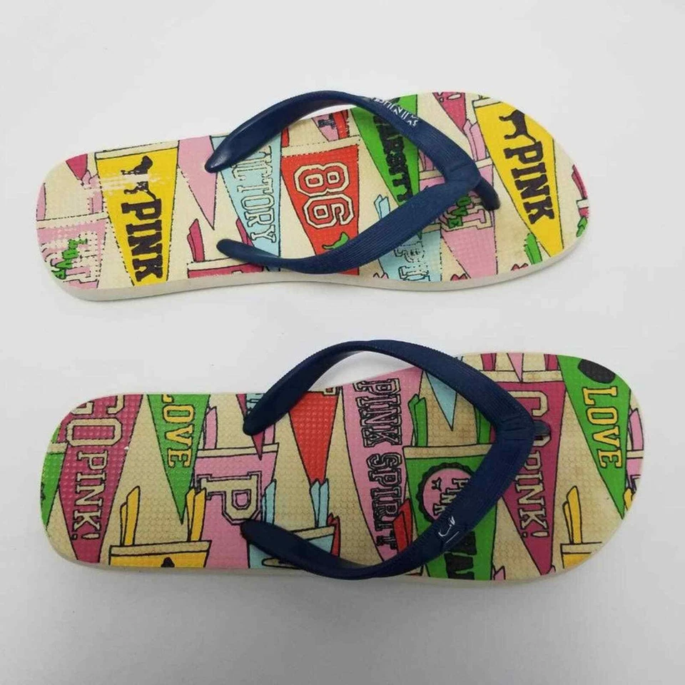 Sandalias chanclas rosa Victoria Secret multicolor talla 7 vintage Foto 3 de 4