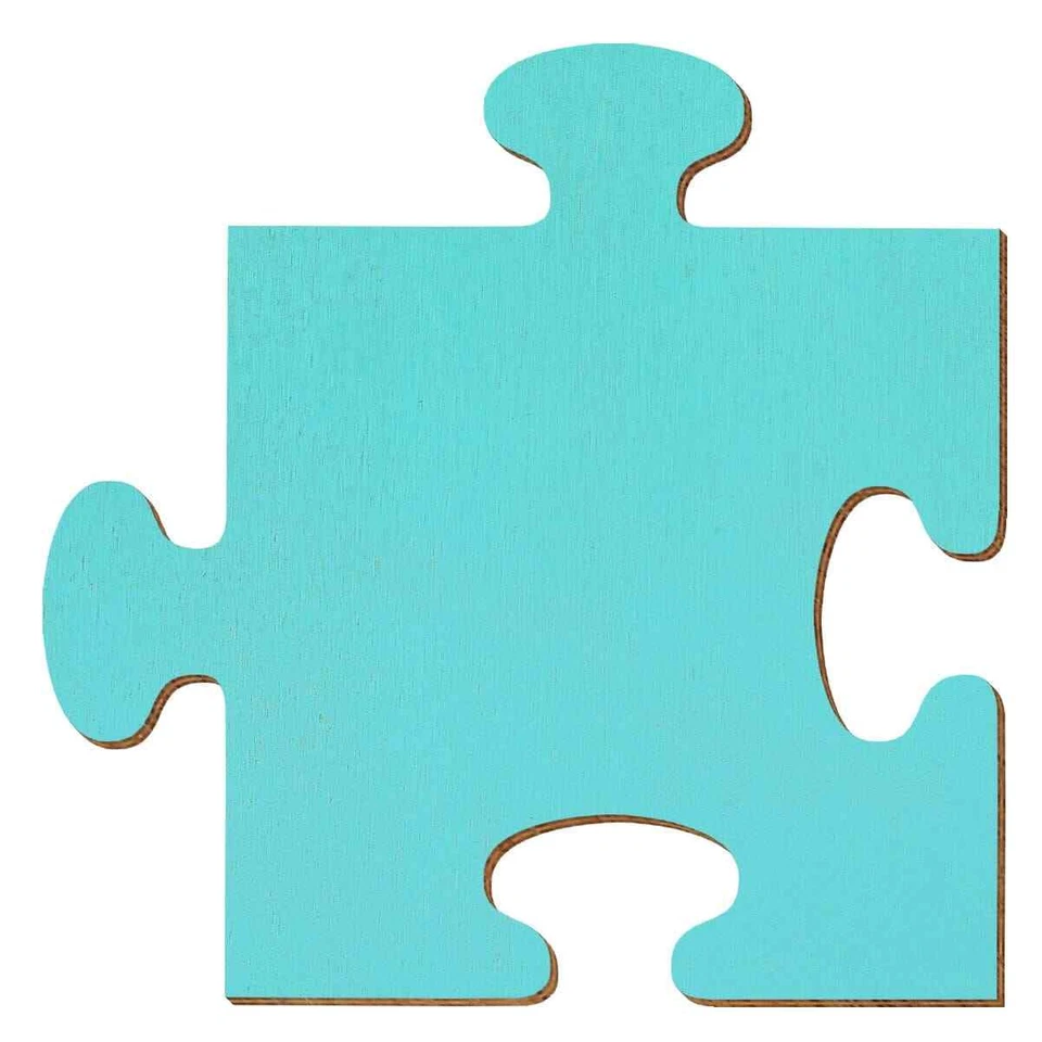 Türkises Holz Puzzle - Deko Zuschnitte Größenauswahl - Bild 1 von 1