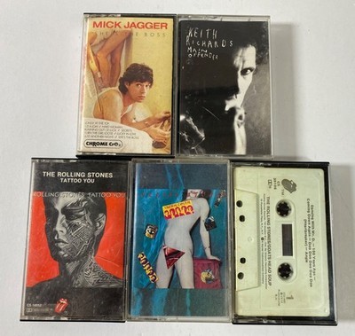 Vtg Rolling Stones Jagger Richards Cassette Tapes Lot of 5 Tattoo You Undercover