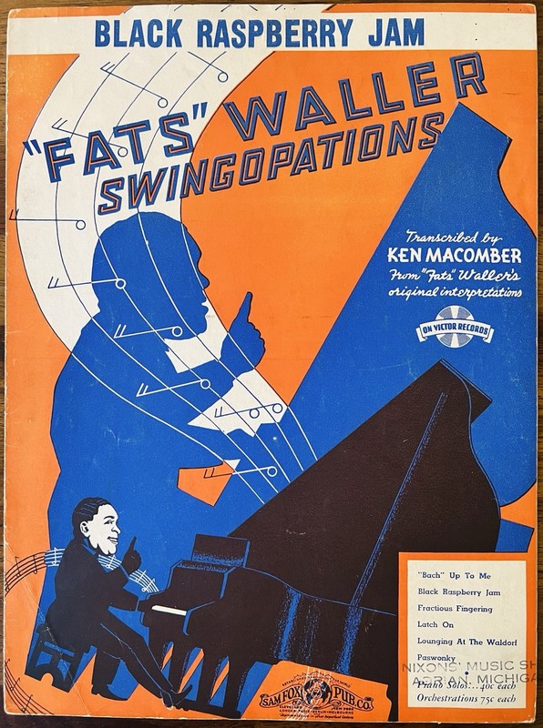 FATS WALLER ~ JAZZ PIANO sheet music BLACK RASPBERRY JAM "Swingcopations" 1938