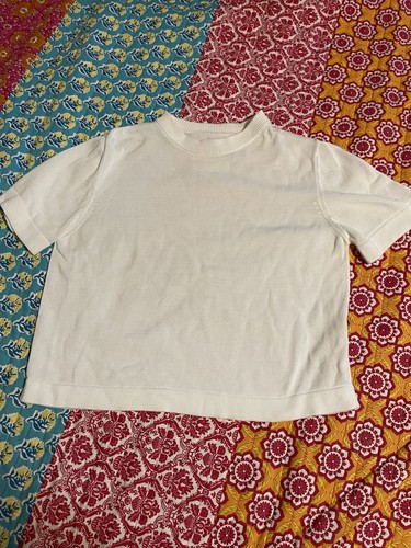 Cordera Short Sleeve Sweater White Sz M - Picture 1 of 6