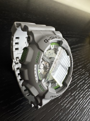 Casio G-Shock 5146 GA-110TS Matte Grey/Green Wristwatch - Picture 2 of 3
