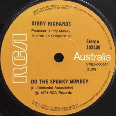 Digby Richards - Do The Spunky Monkey - Used Vinyl Record 7 - G8100z