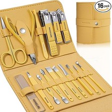 Manicure Set Professional Nail Clippers Pedicure Kit, 16 pcs Stainless Steel Nai