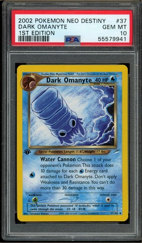 Dark Omanyte (1st Edition) graded PSA 10 for sale on eBay