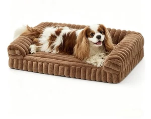 Katieovy lit de chien orthopédique 32” Grande mémoire mousse lavable imperméable Khaki Nouveau