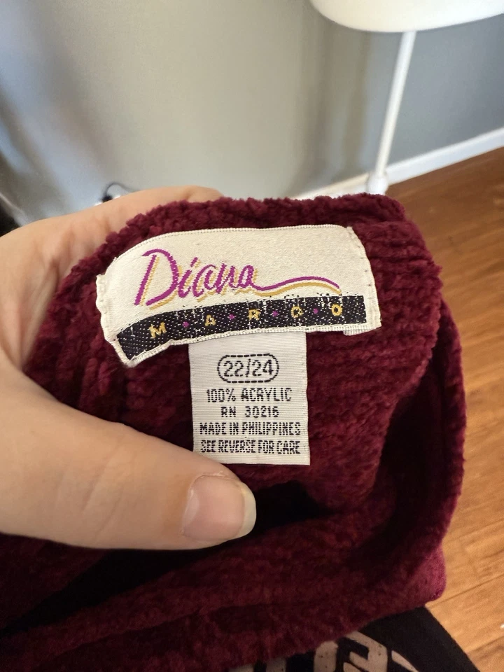 Suéter Vintage Diana Marco Flecos Medio Acrílico Tejido Floral Funky Años 80 Acogedor Foto 2 de 4