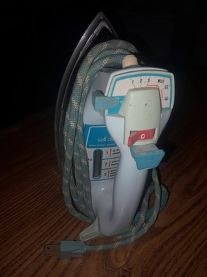 #ad Corded Steam Iron Self Clean Spray Stainless Steel Soleplate White Blue $21.69