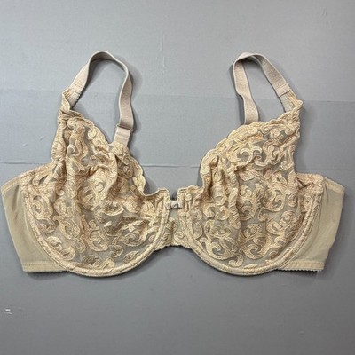 Wacoal Bra 40DD Arabesque Embroidered Unlined Full Coverage Underwire 85199