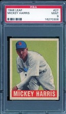 Mickey Harris Rookie Card 1948 Leaf (pop 3) #27 PSA 9