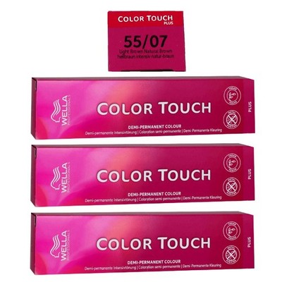 Wella Color Touch Plus 3 x 60 ml 55/07 hellbraun intensiv natur braun Intensivtö