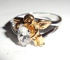 VINTAGE LIND RING SIZE 10 ANGEL STONE SPARKLING STONES DESIGN — photo 2